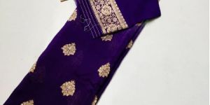 Banarasi Semi Georgette 3d Dyeable Saree