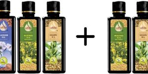 Pure Cold Pressed Oil Combo (Flaxseed, Mustard, and Sesame)-100ml