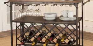 Iron and Wood Bar Trolley