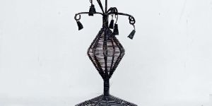 Antique Iron Candle Holder