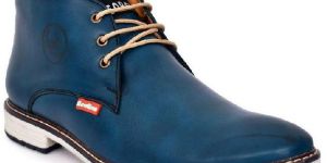 Mens Blue Leather Boots