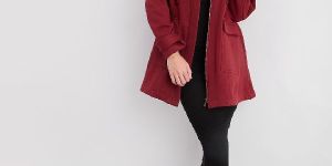 Fleece Hooded Longline Jacket