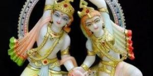 Marble Dancing Krishna Radha Statue