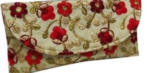 Flower Embroidered Hand Clutch