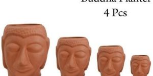 Ceramic Buddha Head Planters