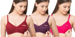 MomToBe Women's Cotton Full Cup Padded Feeding Bra