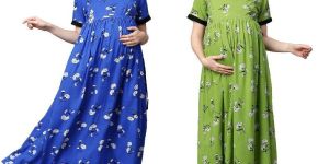 MomToBe Women's Rayon Maternity/Nursing/Feeding Dress