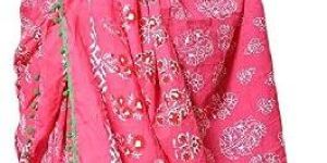 Pink with Designer Look Pure Cotton Mulmul Printed Sarees