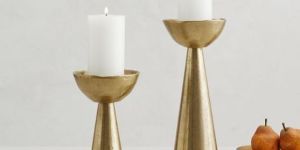BRASS PILLAR CANDLE HOLDER