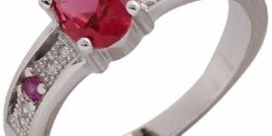 CZ Red Stone Ring