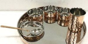 Hammered Copper Thali Set