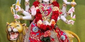 White Durga Mata Marble Statue