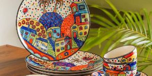 Printed Ceramic Cup Saucer Set