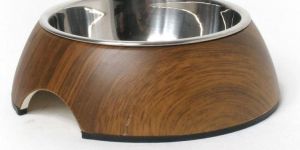 Designer Wood Dog Bowl