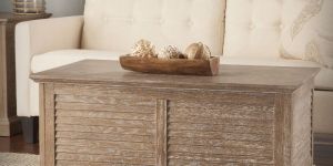 Distressed White Finish Center Table