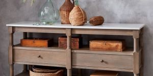 Wooden Console And Drawers