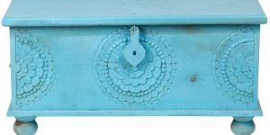 Wooden Hand Carved Trunk