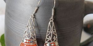 Carnelian Silver Earrings