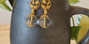 Clear Quartz Silver Earrings