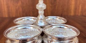 German Silver Haldi - Kum-kum set