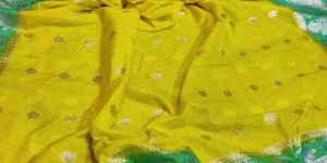 Banarasi Handloom Kathan Silk Silver Zari Work Saree