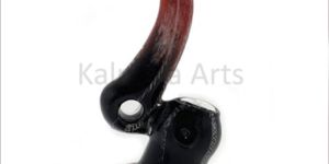 Red & Black Frit Glass Smoking Bubbler Pipe