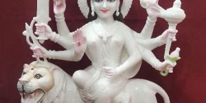 White Durga Marble Statue