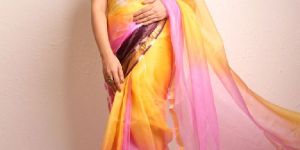 Yellow Kota Silk Saree