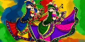 Gujarati Garba Canvas Printing