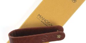 Personalized Brown U Loop PU Leather Key Chain