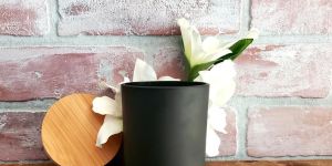 Black Matte Jar Candle with Wooden Lid