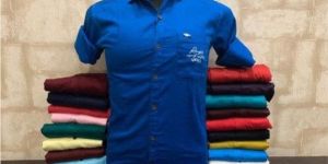 Men Broken Satin Plain Shirt