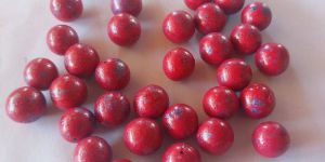 Red Painted Glass Balls Italian Polished