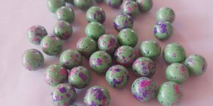 Green Painted Glass Balls Italian Polished