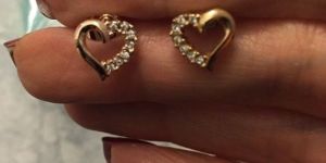 Heart Real Diamonds Diamond Earrings for Kids