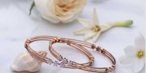 Party Wear Real Natural Diamond Studded Bangles