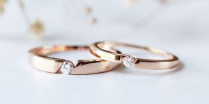 Pink Real Diamond Couple Ring