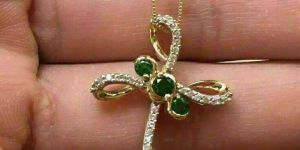 Round Real Diamond Designer Small Pendant