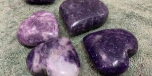 Heart Shaped Lapidolite Plam Gemstones