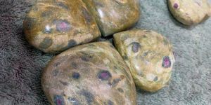 Heart Shaped Ruby Zoisite Gemstone