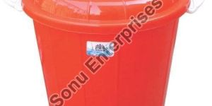Red Plastic Storage Drum Bucket