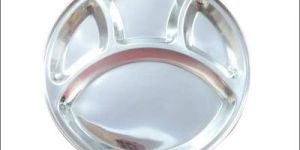 4 Compartment Stainless Steel Plate