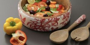 Wooden Salad Bowl with Serving Spoon