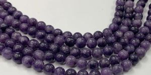 Natural Lepidolite Round Shape 16 Inch Smooth Polish Stone Beads