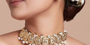 Peach Meenakari Necklace Set