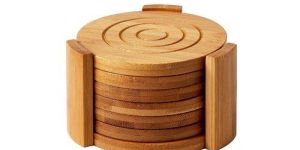 Wooden Round Coaster Set
