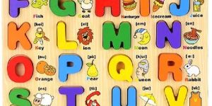Funwood Games 3D Wooden Capital Alphabet Puzzles