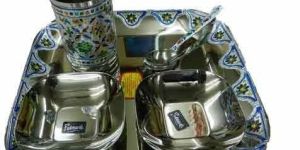 Stainless Steel Oxidized Dinner Set