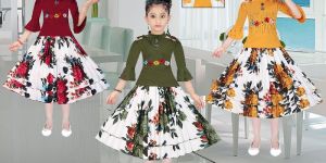 Girls Stylish Skirt Top Set