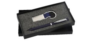 NAVY BLUE PEN AND KEYCHAIN SET